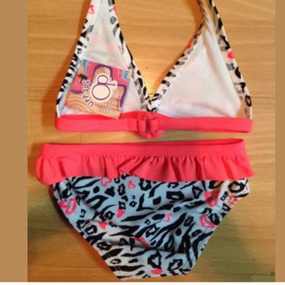 NWT Baby Bikini Top Bottom Leopard Ruffle Set - Picture 2 of 4